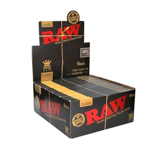 RAW | Black Kingsize Slim Rolling Papers | Box of 50